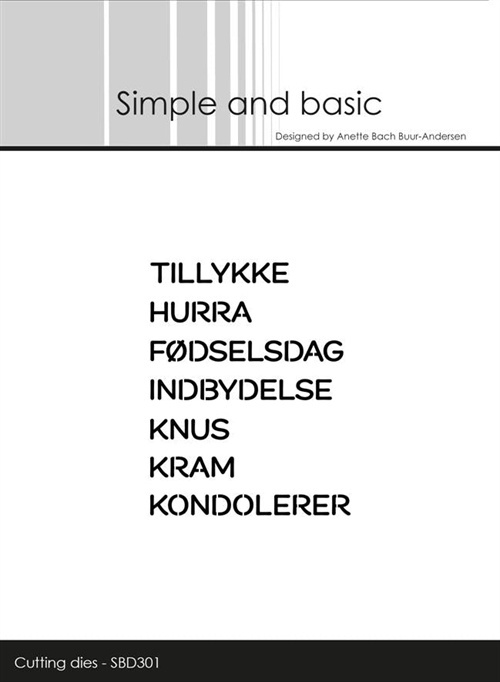Simple and Basic die Cut words Danske tekster